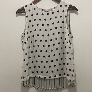 Rose + Olive polka dot striped tank blouse